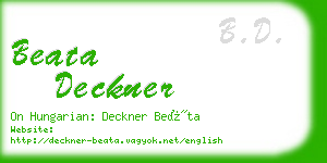 beata deckner business card